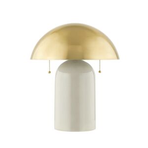 Gaia 2-Light Table Lamp in Aged Brass