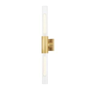 Asher 2-Light Wall Sconce in Aged Brass