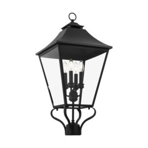 Galena 4-Light Outdoor Post Lantern in Textured Black