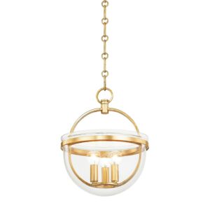 Malloy 3-Light Lantern in Vintage Gold Leaf