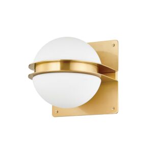 Rudolf 2-Light LED Wall Sconce in Aged Brass