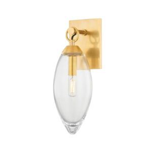 Nantucket 1-Light Wall Sconce in Aged Brass