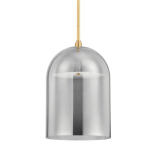 Dorval 1-Light LED Pendant in Aged Brass