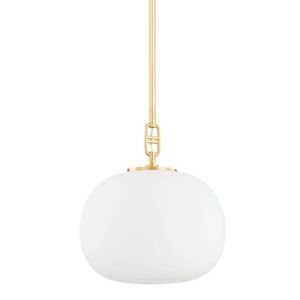 Ingels 1-Light Pendant in Aged Brass