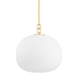 Ingels 1-Light Pendant in Aged Brass