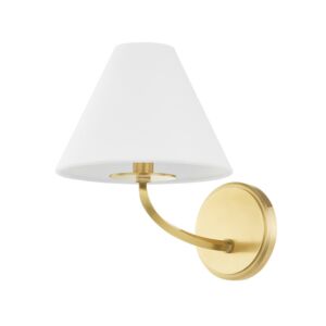 Stacey 1-Light Wall Sconce in Aged Brass