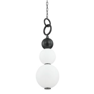 Perrin 1-Light LED Pendant in Black Brass