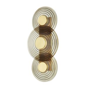 Griston 3-Light LED Wall Sconce in Aged Brass