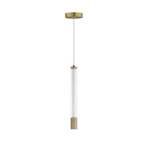 Cortex 1-Light LED Pendant in Natural Aged Brass