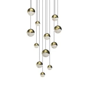 Grapes 12-Light LED Pendant in Brass Finish