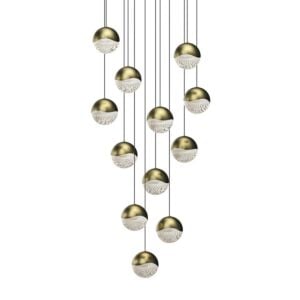 Grapes 12-Light LED Pendant in Brass Finish