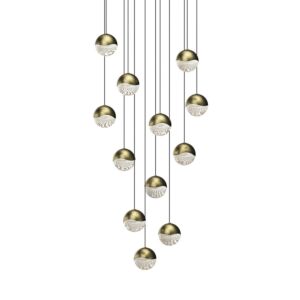 Grapes 12-Light LED Pendant in Brass Finish