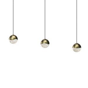 Grapes 3-Light LED Pendant in Brass Finish