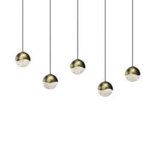 Grapes 5-Light LED Pendant in Brass Finish