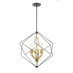 Ashoona 6-Light Pendant in Brass and Ebony