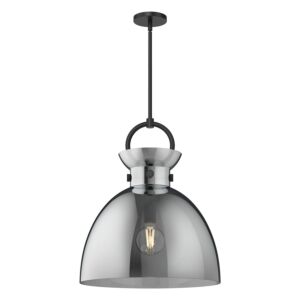 Waldo 1-Light Pendant in Matte Black with Smoked