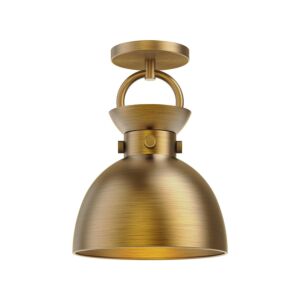 Waldo 1-Light Semi-Flush Mount in Aged Gold