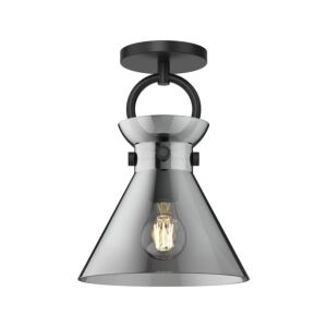 Emerson 1-Light Semi-Flush Mount in Matte Black with Smoked