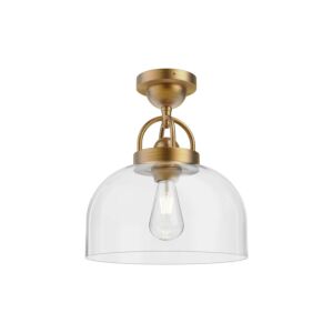 Lancaster 1-Light Semi-Flush Mount in Aged Gold