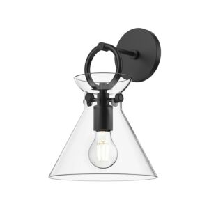 Emerson 1-Light Wall Sconce in Matte Black with Clear Glass