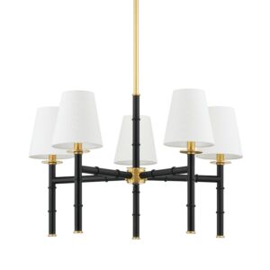 Banyan 5-Light Chandelier in Aged Brass