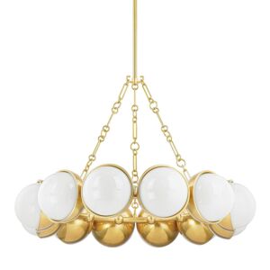 Althea 12-Light Chandelier in Vintage Polished Brass