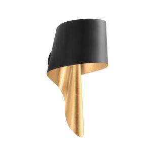 Lucia 1-Light Wall Sconce in Vintage Gold Leaf and Soft Black