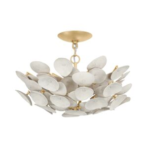 Aimi 3-Light Semi-Flush Mount in Vintage Gold Leaf