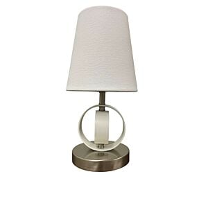 Bryson 1-Light Accent Lamp in Satin Nickel with White