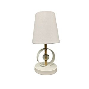 Bryson 1-Light Accent Lamp in Weathered Brass with White