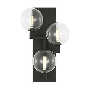 Gambit Triple 3-Light Integrated LED Wall Sconce in Nightshade Black