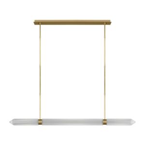 Langston 1-Light LED Linear Chandelier in Plated Brass