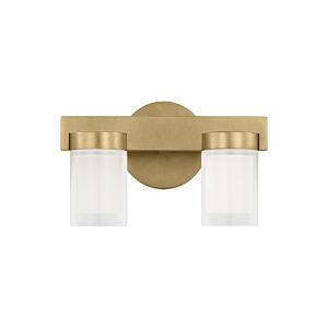 Esfera Small 2-Light Integrated LED Bath Vanity in Natural Brass