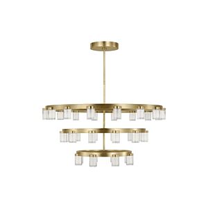 Esfera Three Tier X-Large 36-Light Integrated LED Ceiling Chandelier in Natural Brass