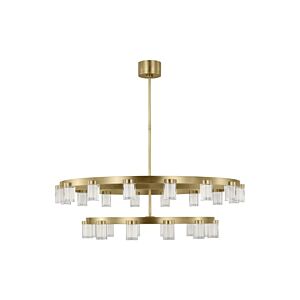 Esfera Two Tier X-Large 28-Light Integrated LED Ceiling Chandelier in Natural Brass