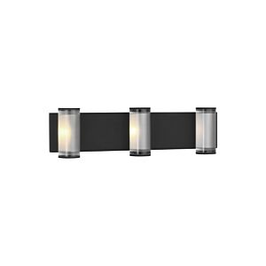 Esfera Large 3-Light Integrated LED Wall Sconce in Nightshade Black