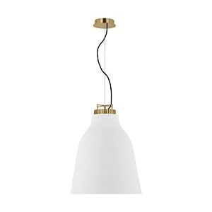 Forge Large Tall 1-Light Integrated LED Ceiling Pendant in Natural Brass