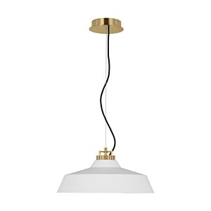 Forge Large Short 1-Light Integrated LED Ceiling Pendant in Natural Brass