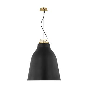 Forge X-Large Tall 1-Light Integrated LED Ceiling Pendant in Natural Brass