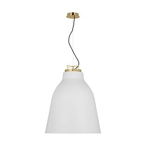 Forge X-Large Tall 1-Light Integrated LED Ceiling Pendant in Natural Brass