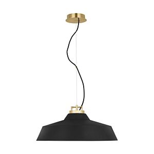 Forge X-Large Short 1-Light Integrated LED Ceiling Pendant in Natural Brass