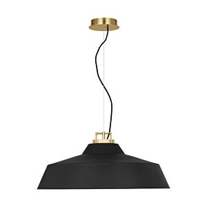 Forge Grande Short 1-Light Integrated LED Ceiling Pendant in Natural Brass