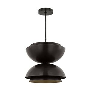 Shanti Large Double 2-Light Integrated LED Ceiling Pendant in Dark Bronze