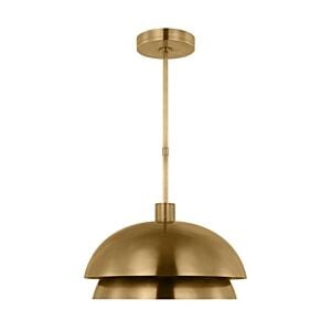 Shanti Large 1-Light Integrated LED Ceiling Pendant in Natural Brass