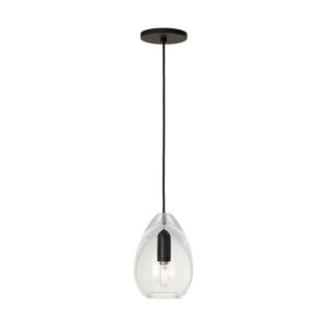 Alina 1-Light LED Pendant in Nightshade Black