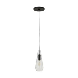 Lustra 1-Light Pendant in Nightshade Black