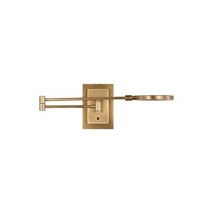 Spectica Small 5" 1-Light Integrated LED Task Wall Sconce in Plated Brass