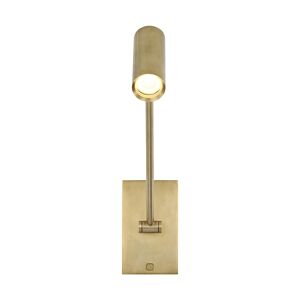 Ponte Small 5" 1-Light Integrated LED Task Wall Sconce in Natural Brass