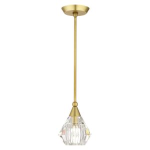 Brussels 1-Light Pendant in Natural Brass