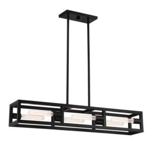 Urban Oasis 6-Light Island Pendant in Matte Black